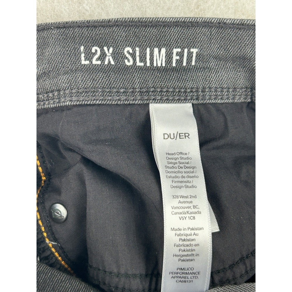 DUER L2X Slim Fit Jeans Mens 30x34 Coolmax Performance Gray - Picture 11 of 16